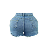 Pearl rhinestone shorts denim shorts