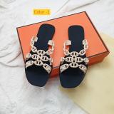 Chain PVC toe clamp beach three belt sandals
