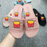 One line beach PVC jelly slippers