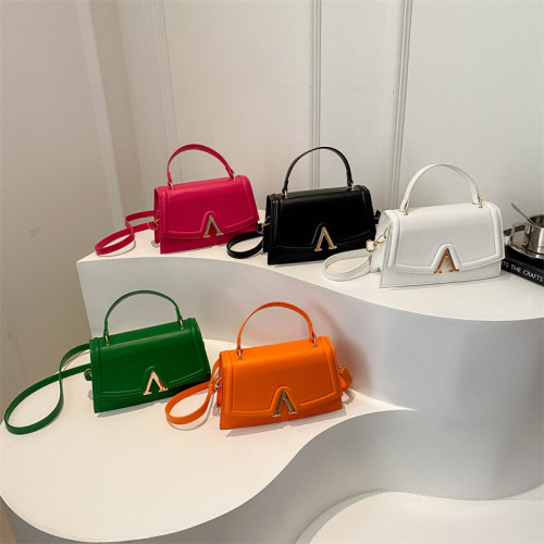 Large capacity crossbody bag, candy colored, simple hand-held small bag