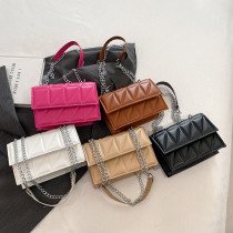 Lingge slanted single shoulder small square bag