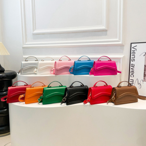 Candy colored one shoulder hand-held diagonal cross bag