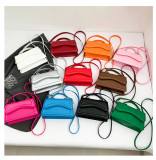 Candy colored one shoulder hand-held diagonal cross bag