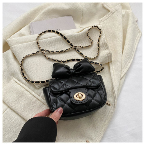Lingge embroidery thread lock bow chain shoulder crossbody bag