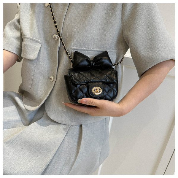 Lingge embroidery thread lock bow chain shoulder crossbody bag