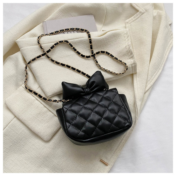 Lingge embroidery thread lock bow chain shoulder crossbody bag