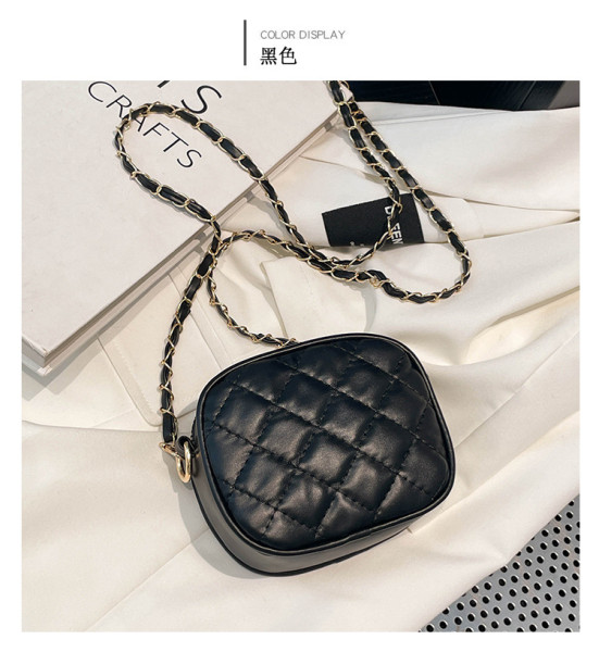 Lingge Embroidered Chain Shoulder Cross Small Box Bag