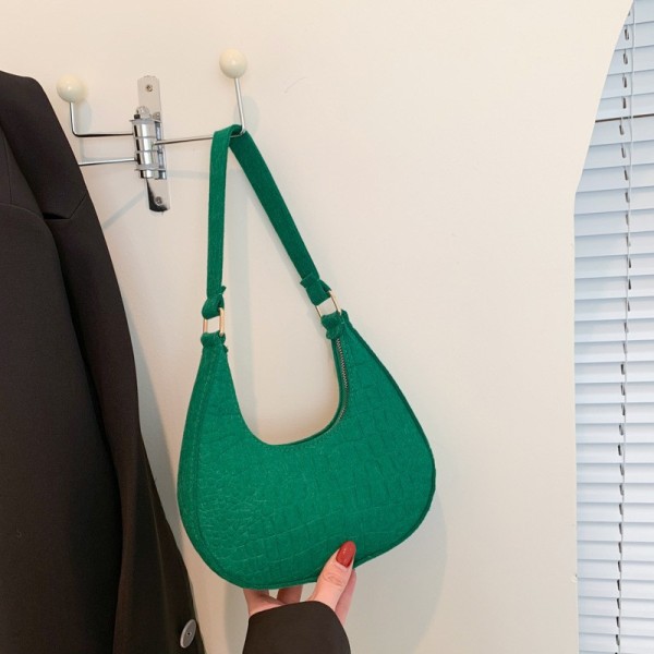 Stone patterned armpit shoulder handbag