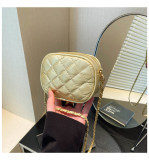 Lingge Embroidered Chain Shoulder Cross Small Box Bag