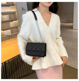 Lingge slanted single shoulder small square bag