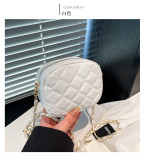 Lingge Embroidered Chain Shoulder Cross Small Box Bag