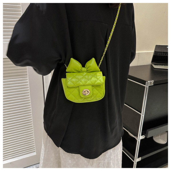 Lingge embroidery thread lock bow chain shoulder crossbody bag