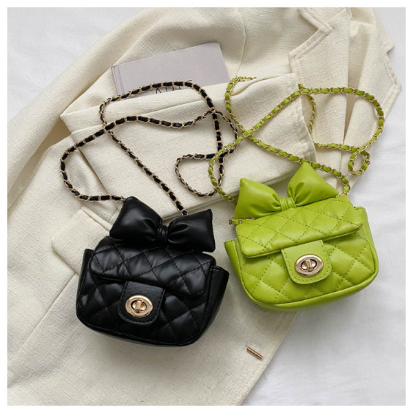 Lingge embroidery thread lock bow chain shoulder crossbody bag