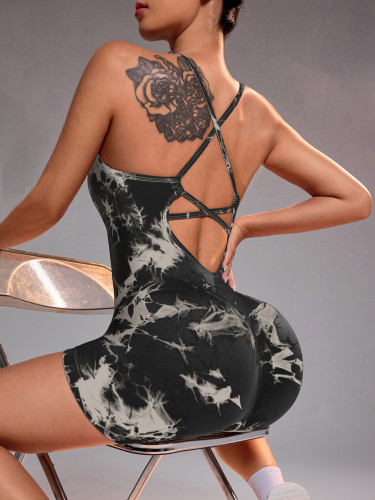 Beauty back fitness suit quick drying yoga jumpsuit set