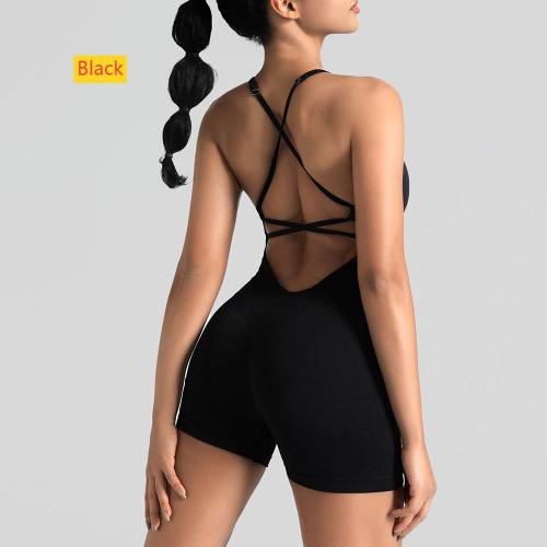 Beauty back fitness suit quick drying yoga jumpsuit set