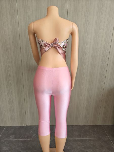 Backless top and pants two-piece set