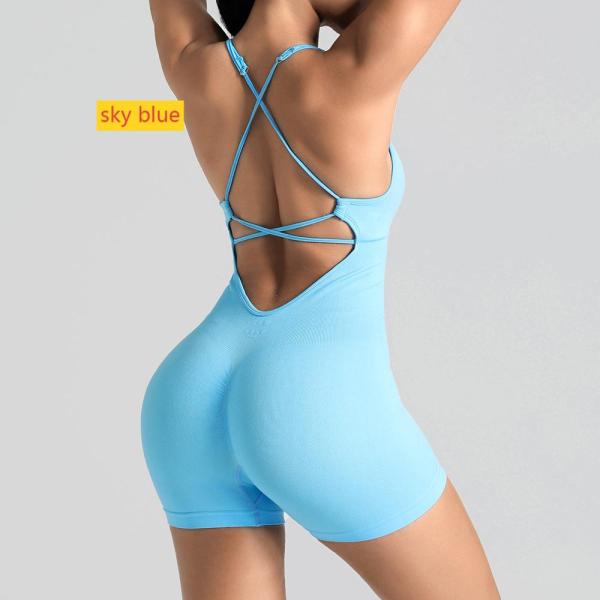 Beauty back fitness suit quick drying yoga jumpsuit set
