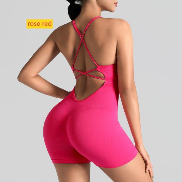 Beauty back fitness suit quick drying yoga jumpsuit set