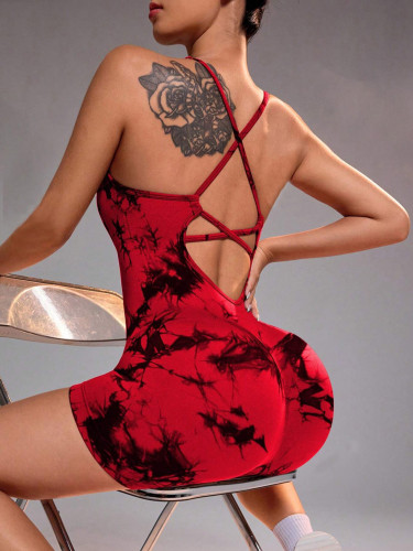 Beauty back fitness suit quick drying yoga jumpsuit set