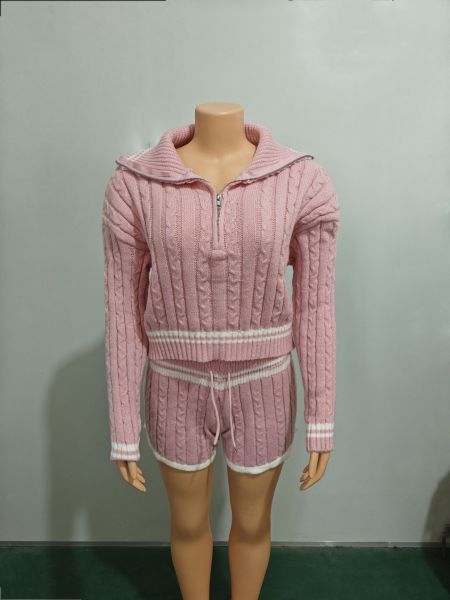 2-piece set of high stretch knitted sweater shorts FF1383 