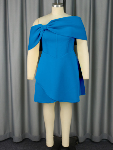 Multi color one shoulder dress party dress