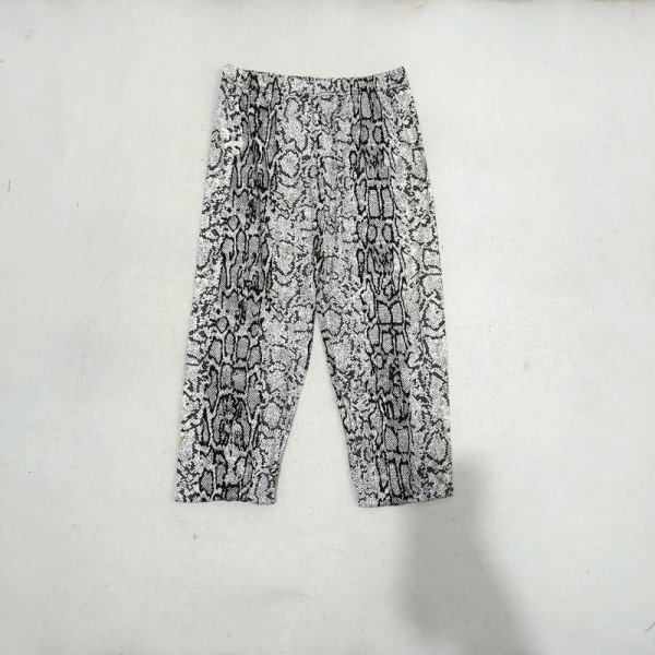 Serpentine print cropped pants with bottom and calf mid length