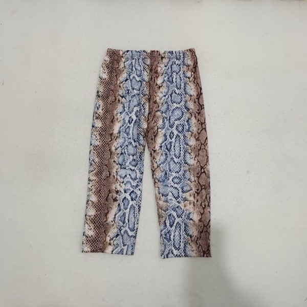 Serpentine print cropped pants with bottom and calf mid length