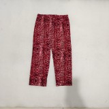 Serpentine print cropped pants with bottom and calf mid length