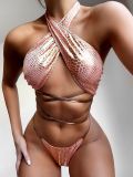 Serpentine strap swimsuit, split swimsuit