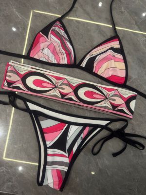 Striped Bikini Swimsuit+Headscarf PH2509-2