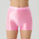 Front seamless silky high stretch oversized quick drying shorts