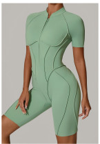 Zipper short sleeved outdoor fitness yoga jumpsuit K0113 Zipper short sleeved outdoor fitness yoga jumpsuit K0113