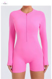 Hollow out half zip jumpsuit with backless quick drying jumpsuit for yoga ZY01