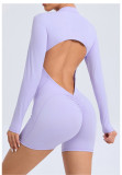 Hollow out half zip jumpsuit with backless quick drying jumpsuit for yoga ZY01