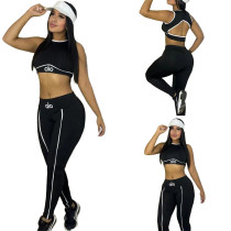 Two piece set of high-intensity shockproof running yoga clothes for sports and fitness