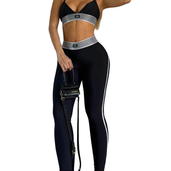 Two piece high-intensity running yoga suit set (with chest cushion)