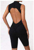 Woolen jumpsuit with hollow back zipper yoga suit