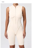 Woolen jumpsuit with hollow back zipper yoga suit