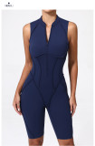 Woolen jumpsuit with hollow back zipper yoga suit