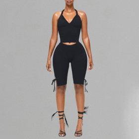 Neck tie rope strapless and backless suit