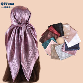 Printed large square scarf, silk scarf, scarf