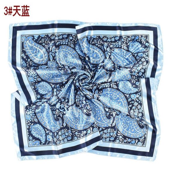 Cashew flower pattern printed large square scarf and silk scarf