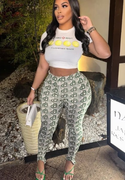 Printed short sleeved T-shirt leggings set