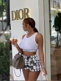 Digital positioning printed letter shorts