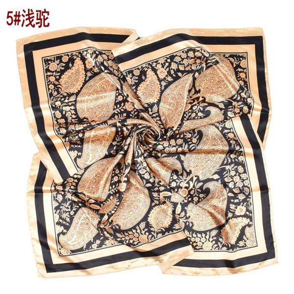 Cashew flower pattern printed large square scarf and silk scarf
