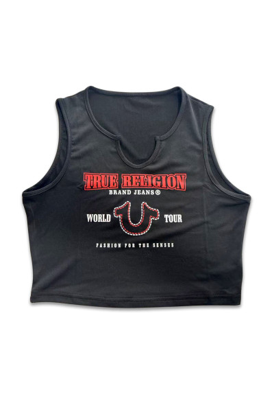 Printed U letter V-neck printed vest