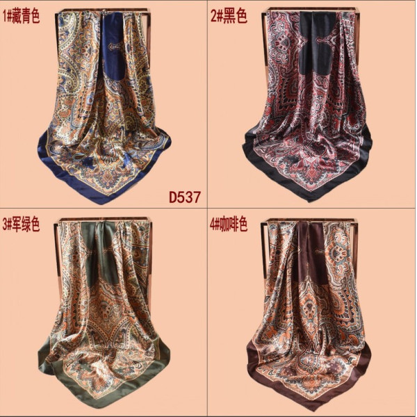 Symmetrical printed square scarf, headscarf, scarf