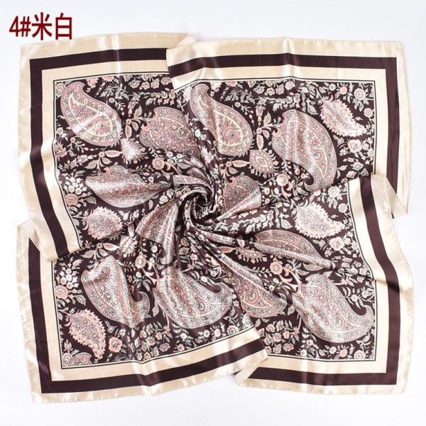 Cashew flower pattern printed large square scarf and silk scarf