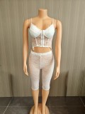 Two piece lace women's shorts set