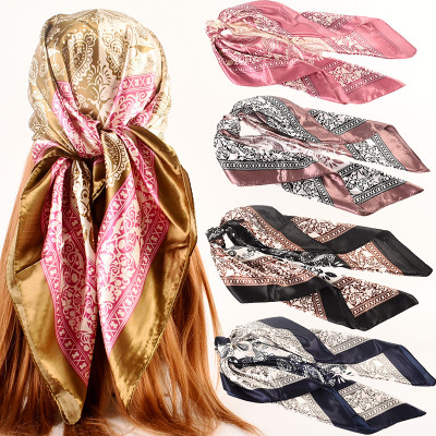 Printed generous scarf, dual color scarf, silk scarf, headscarf, shawl